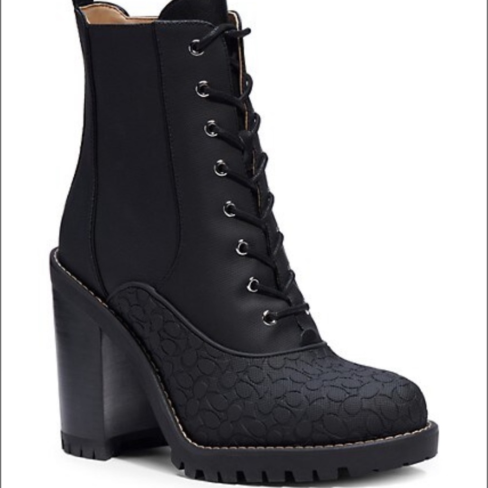 Coach Haven rubber block heel boots